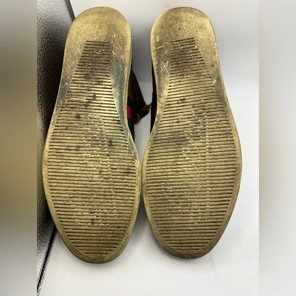 Gucci Guccissima High Top Sneakers Brown Leather Web Stripe Men’s 10.5 - Picture 10 of 13